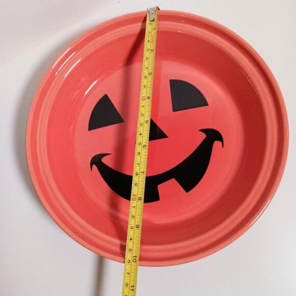 Fiesta Happy Pumpkin Jack-o-lantern 10” Pie Plate Homer Laughlin - Picture 3 of 5